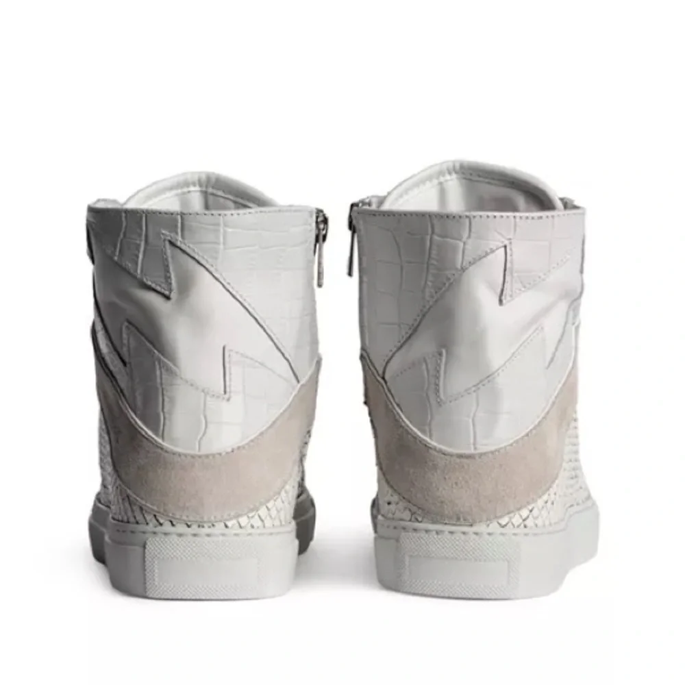 NIB Zadig & Voltaire High Flash Keith Leather High Top Sneakers White Sz 41